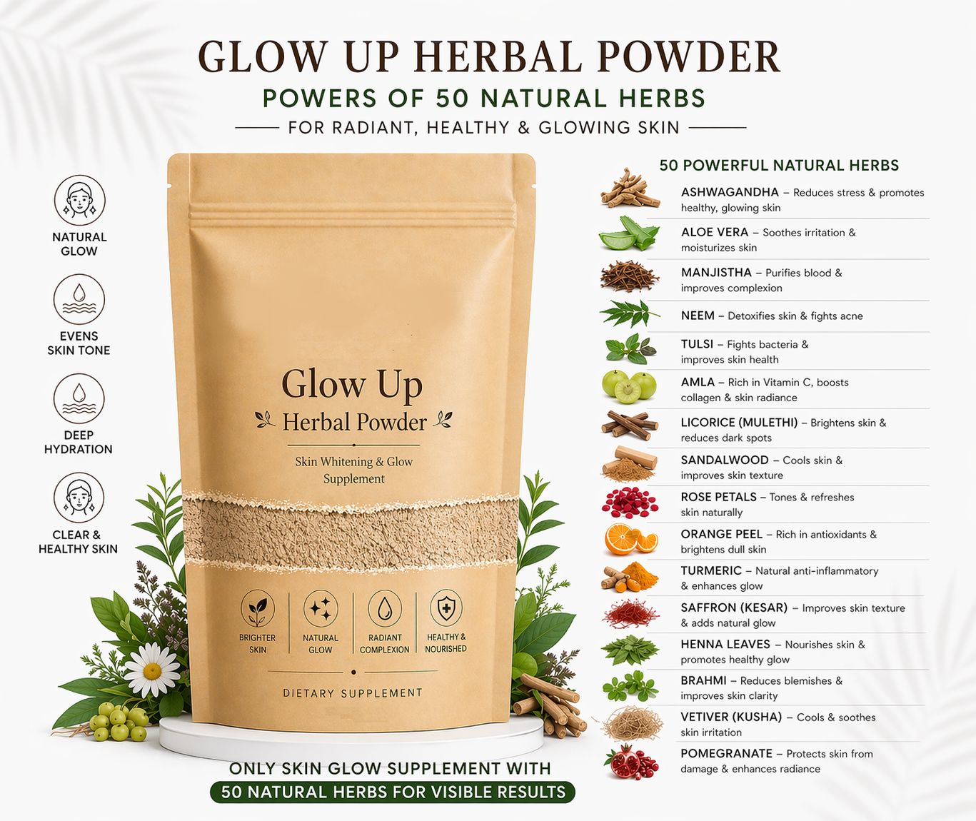 Bari Eid Bari Sale - Glow up Herbal Powder - 50% off