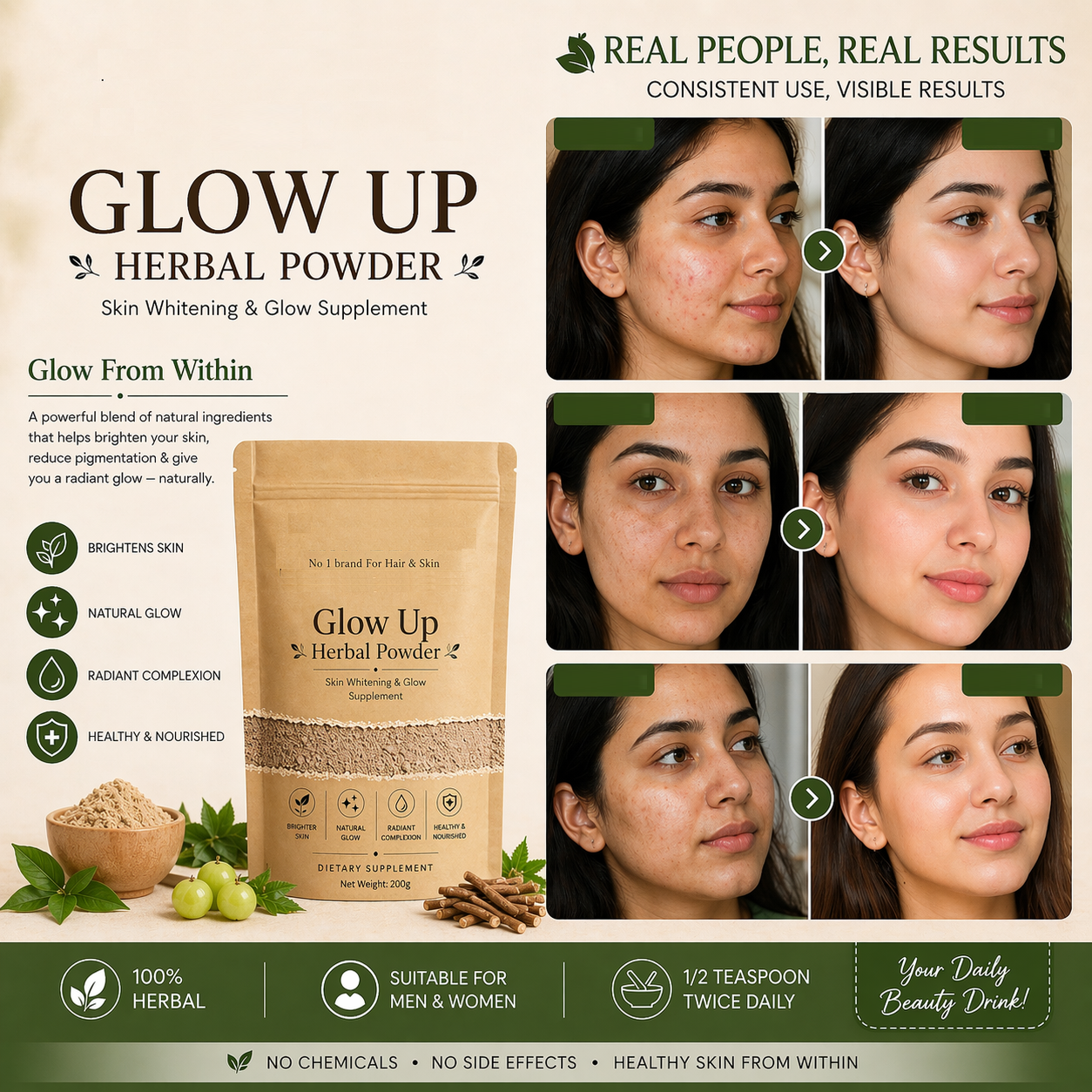 Bari  Eid Bari Sale - Glow up Herbal Powder - 50% off